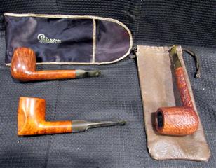 LOT TEN VINTAGE WOODEN HAND CARVED SMOKING PIPES - LOT INCLUDES VARIOUS TYPES OF